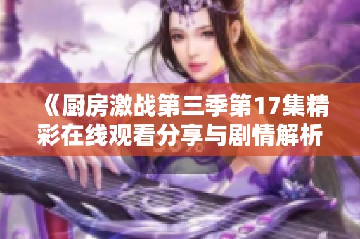 《厨房激战第三季第17集精彩在线观看分享与剧情解析》
