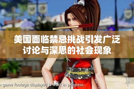 美国面临禁忌挑战引发广泛讨论与深思的社会现象