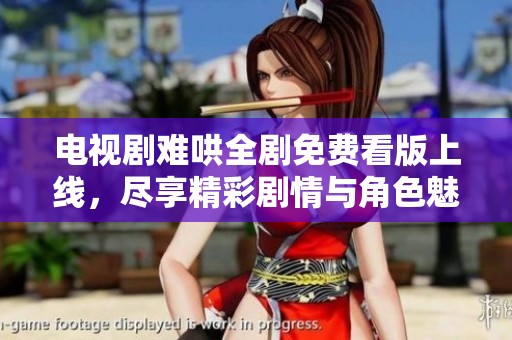电视剧难哄全剧免费看版上线，尽享精彩剧情与角色魅力