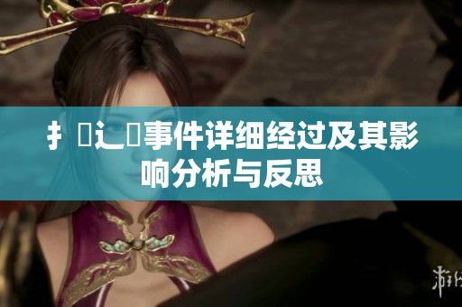 扌喿辶畐事件详细经过及其影响分析与反思