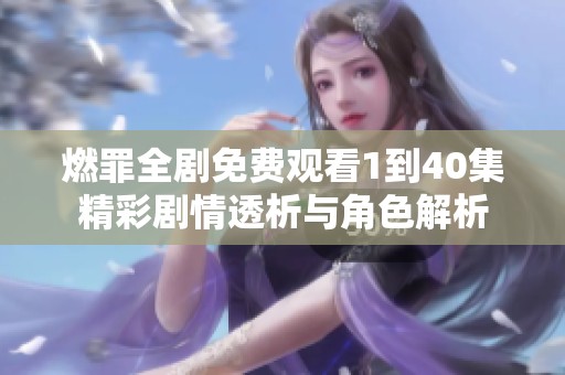 燃罪全剧免费观看1到40集精彩剧情透析与角色解析