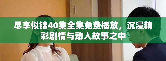 尽享似锦40集全集免费播放，沉浸精彩剧情与动人故事之中